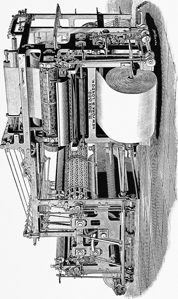 An illustration from A short history of the printing press and of the improvements in printing machinery from the time of Gutenberg up to the present day, 1902, leaf 56