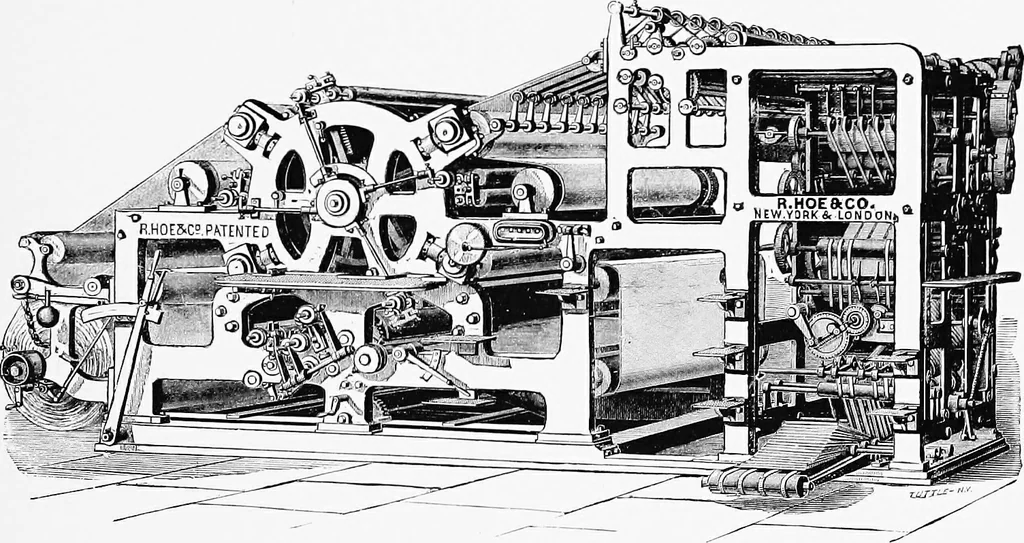 An illustration from A short history of the printing press and of the improvements in printing machinery from the time of Gutenberg up to the present day, 1902, leaf 72