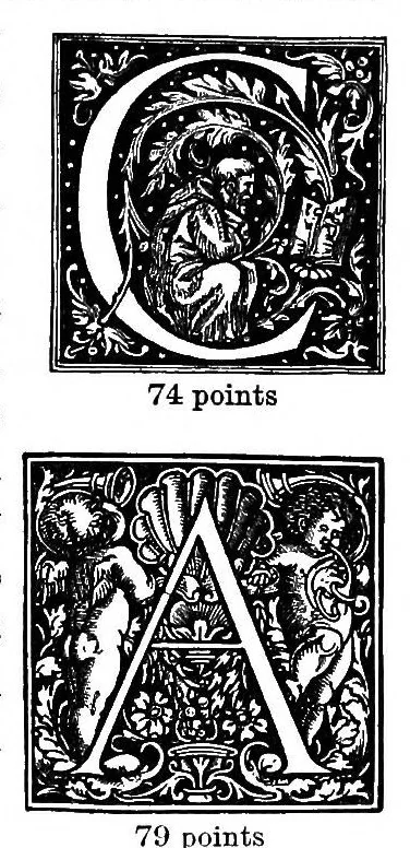 An illustration from Types of the De Vinne press; specimens for the use of compositors, proofreaders and publishers, 1907, leaf 64