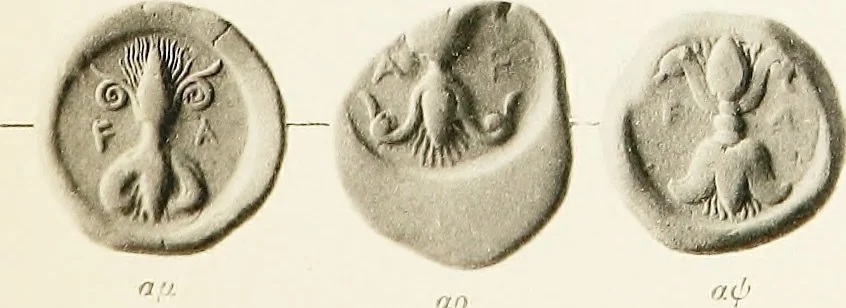 An illustration from The temple coins of Olympia : reprinted from "Nomisma" VIII.IX.XI, 1921, leaf 136