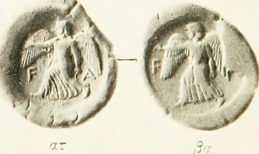 An illustration from The temple coins of Olympia : reprinted from "Nomisma" VIII.IX.XI, 1921, leaf 136
