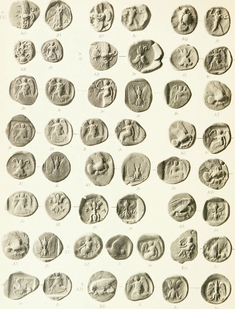 An illustration from The temple coins of Olympia : reprinted from "Nomisma" VIII.IX.XI, 1921, leaf 137