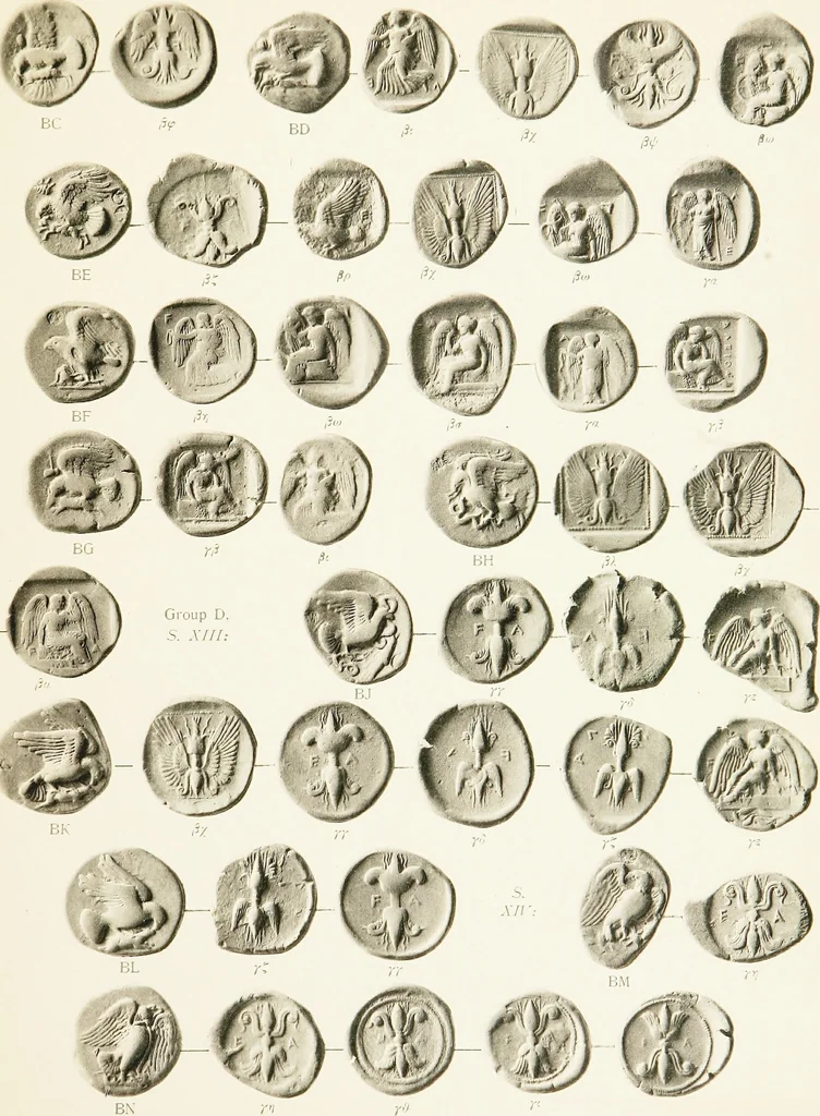 An illustration from The temple coins of Olympia : reprinted from "Nomisma" VIII.IX.XI, 1921, leaf 138