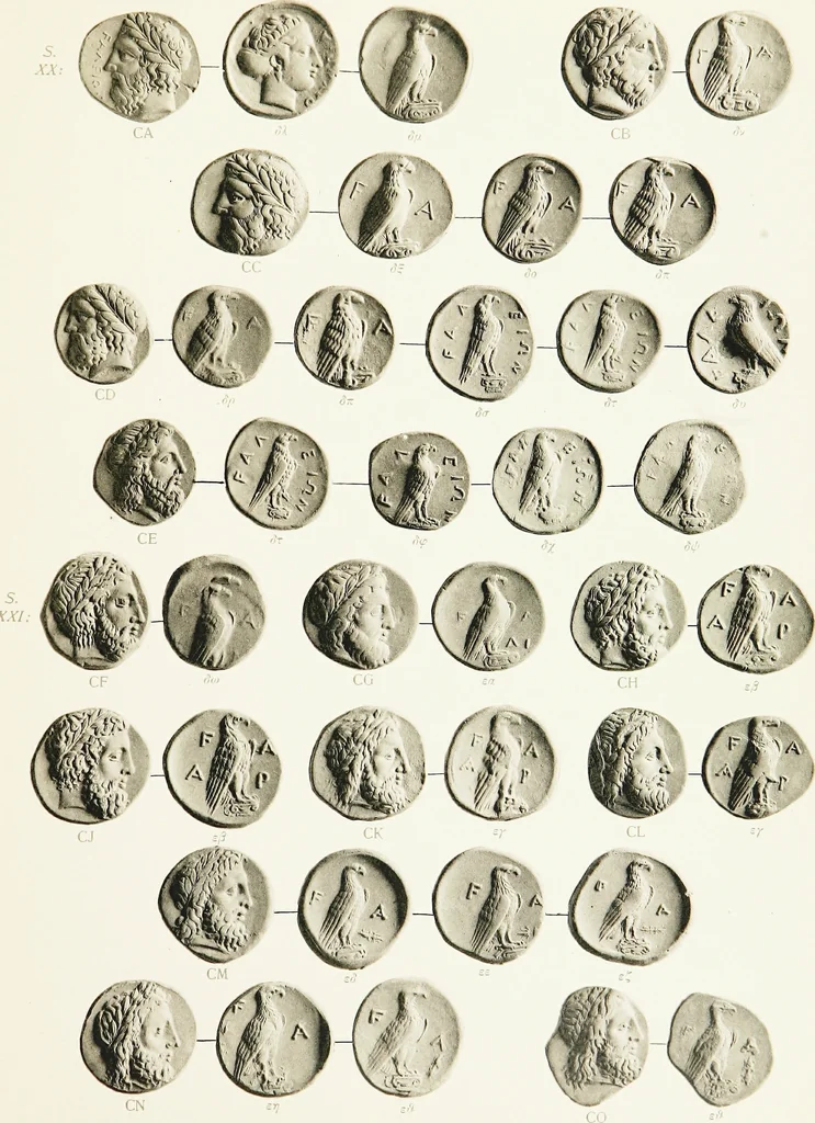 An illustration from The temple coins of Olympia : reprinted from "Nomisma" VIII.IX.XI, 1921, leaf 140