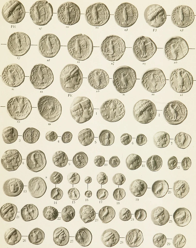 An illustration from The temple coins of Olympia : reprinted from "Nomisma" VIII.IX.XI, 1921, leaf 146