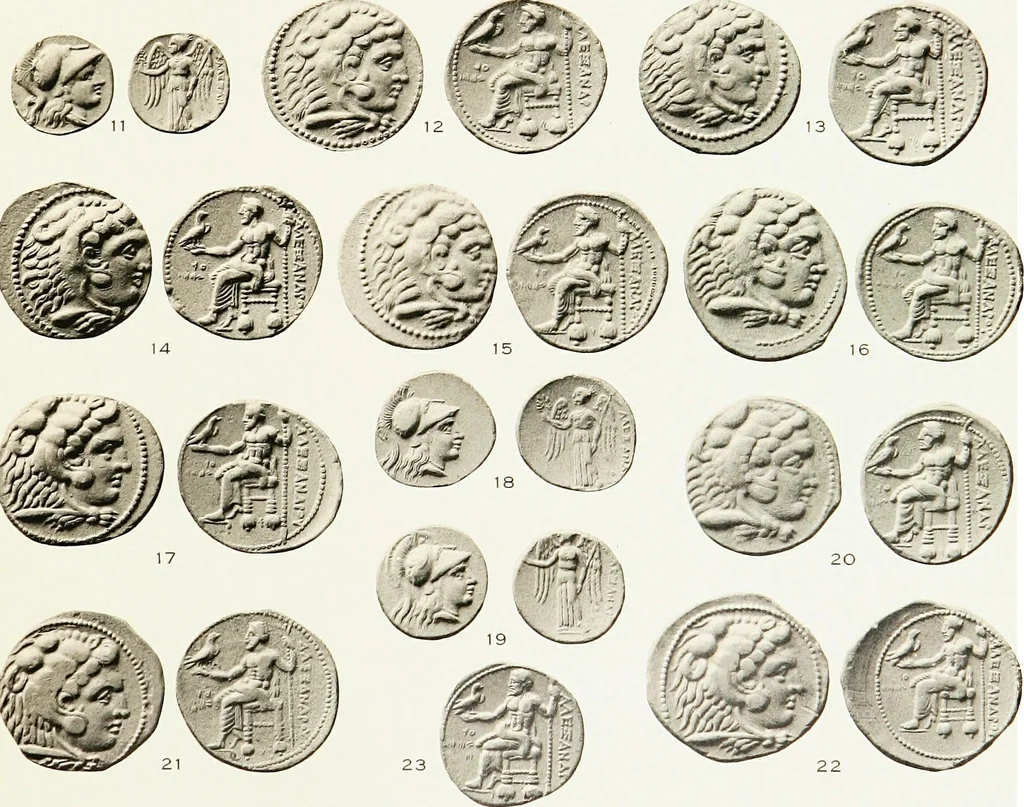 An illustration from The dated Alexander coinage of Sidon and Ake, 1916, leaf 102