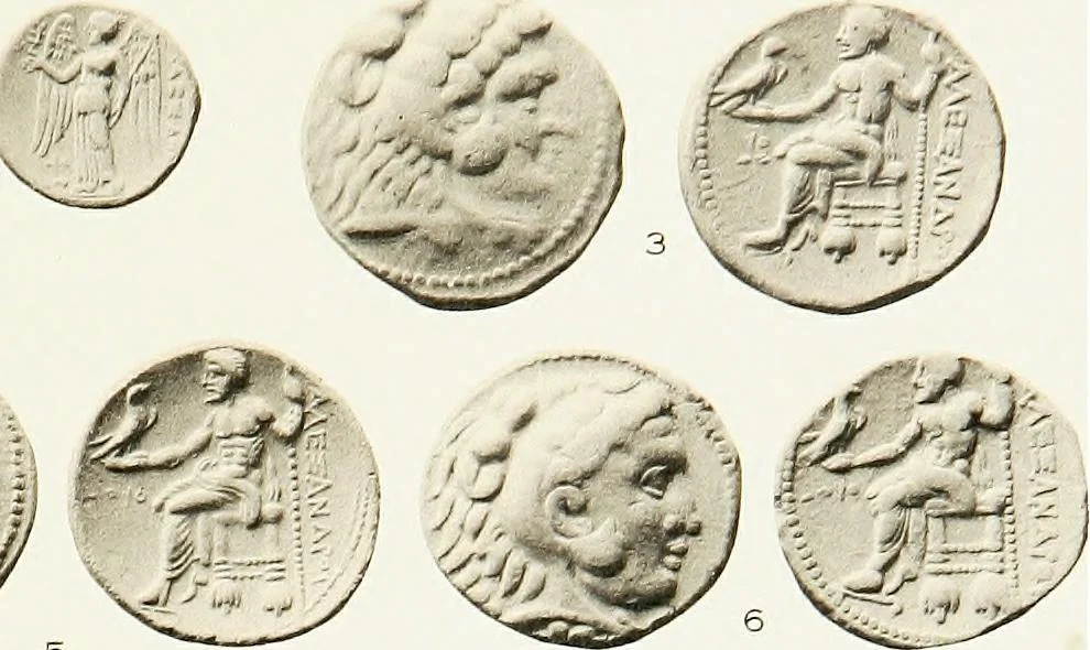 An illustration from The dated Alexander coinage of Sidon and Ake, 1916, leaf 106