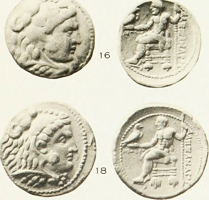 An illustration from The dated Alexander coinage of Sidon and Ake, 1916, leaf 106