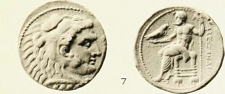 An illustration from The dated Alexander coinage of Sidon and Ake, 1916, leaf 110