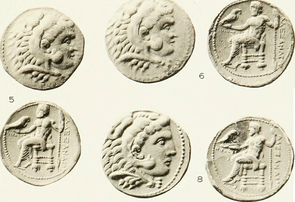 An illustration from The dated Alexander coinage of Sidon and Ake, 1916, leaf 110