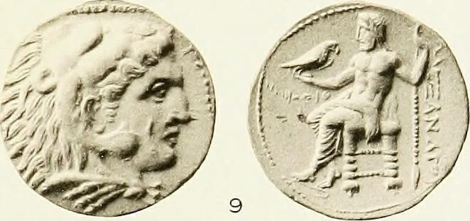 An illustration from The dated Alexander coinage of Sidon and Ake, 1916, leaf 110
