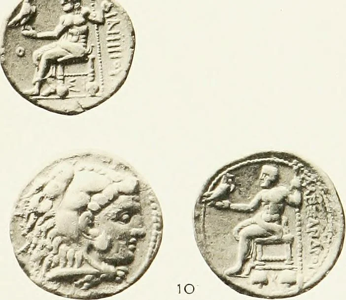 An illustration from The dated Alexander coinage of Sidon and Ake, 1916, leaf 114