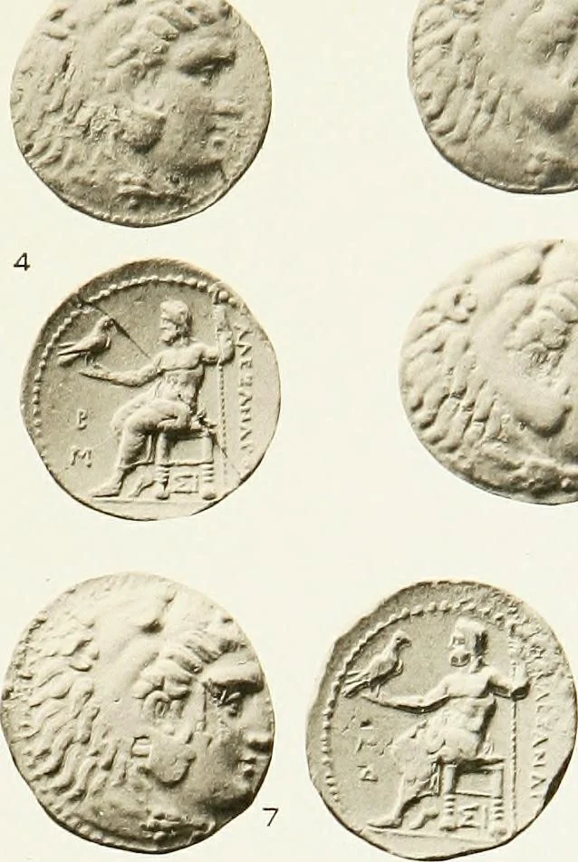 An illustration from The dated Alexander coinage of Sidon and Ake, 1916, leaf 94