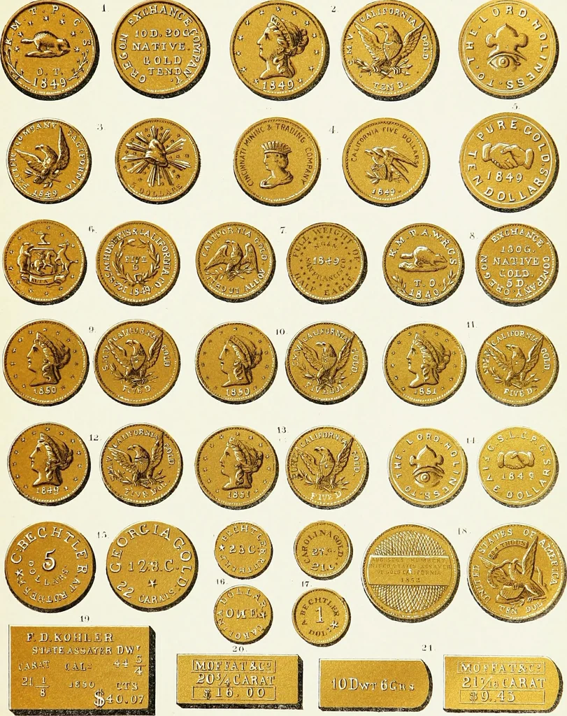 An illustration from The American numismatical manual of the currency or money of the aborigines, and colonial, state, and United States coins. With historical and descriptive notices of each coin or series, 1859, leaf 311