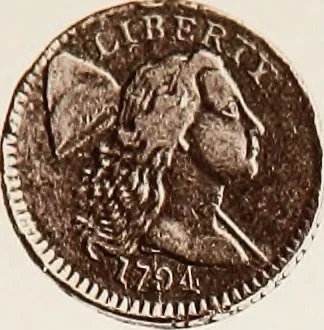 An illustration from Monograph of United States cents and half cents issued between the years 1793 and 1857: to which is added a table of the principal coins, tokens, jetons, medalets, patterns of coinage and Washington pieces, generally classified under the head of colonial coins. A contribution to the numismatic history of the United States, 1879, leaf 30