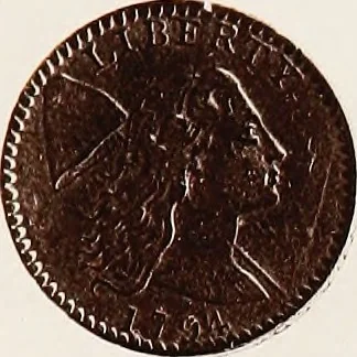 An illustration from Monograph of United States cents and half cents issued between the years 1793 and 1857: to which is added a table of the principal coins, tokens, jetons, medalets, patterns of coinage and Washington pieces, generally classified under the head of colonial coins. A contribution to the numismatic history of the United States, 1879, leaf 30