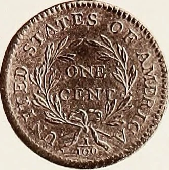 An illustration from Monograph of United States cents and half cents issued between the years 1793 and 1857: to which is added a table of the principal coins, tokens, jetons, medalets, patterns of coinage and Washington pieces, generally classified under the head of colonial coins. A contribution to the numismatic history of the United States, 1879, leaf 30