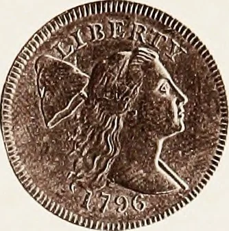 An illustration from Monograph of United States cents and half cents issued between the years 1793 and 1857: to which is added a table of the principal coins, tokens, jetons, medalets, patterns of coinage and Washington pieces, generally classified under the head of colonial coins. A contribution to the numismatic history of the United States, 1879, leaf 30
