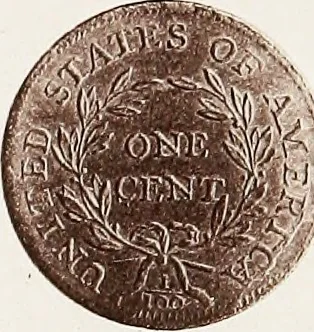 An illustration from Monograph of United States cents and half cents issued between the years 1793 and 1857: to which is added a table of the principal coins, tokens, jetons, medalets, patterns of coinage and Washington pieces, generally classified under the head of colonial coins. A contribution to the numismatic history of the United States, 1879, leaf 30