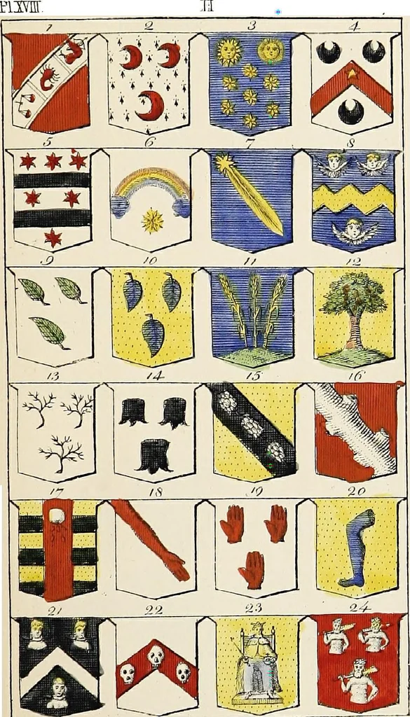 An illustration from An introduction to heraldry, with nearly one thousand illustrations; including the arms of about five hundred different families, 1892, leaf 327