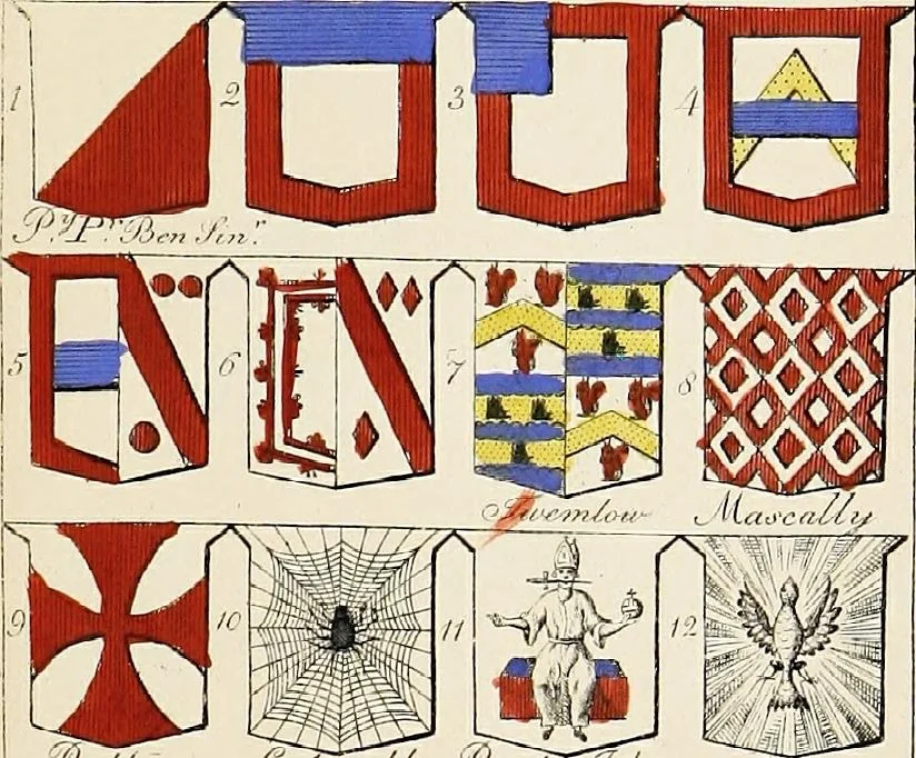 An illustration from An introduction to heraldry, with nearly one thousand illustrations; including the arms of about five hundred different families, 1892, leaf 369