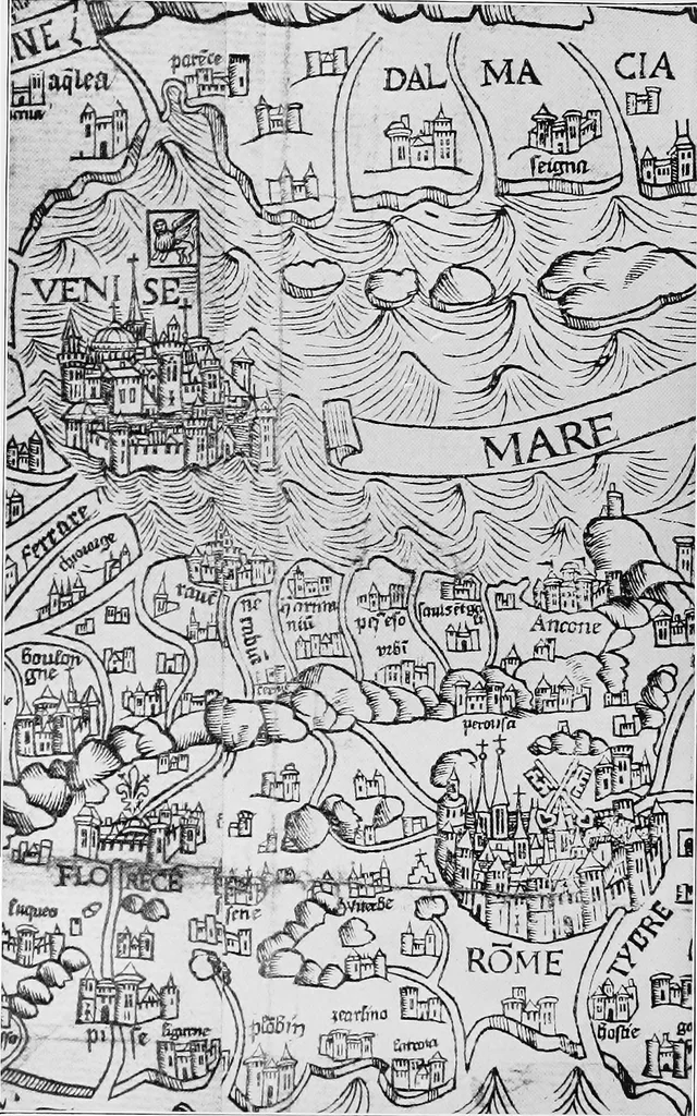 An illustration from Maps, their history, characteristics and uses; a handbook for teachers, 1921, leaf 7