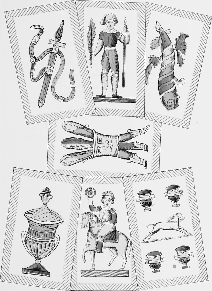 An illustration from The devil's picture-books. A history of playing cards, 1890, leaf 104