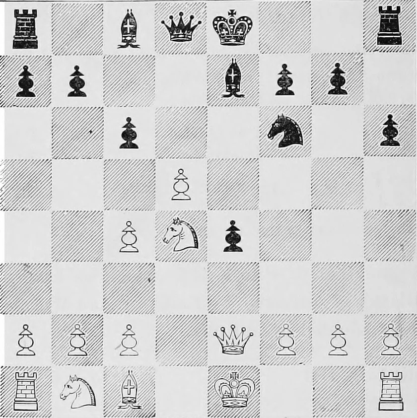 An illustration from The chess-players' manual : containing the laws of the game according to the revised code laid down by the British Chess Association in 1862, 1902, leaf 119