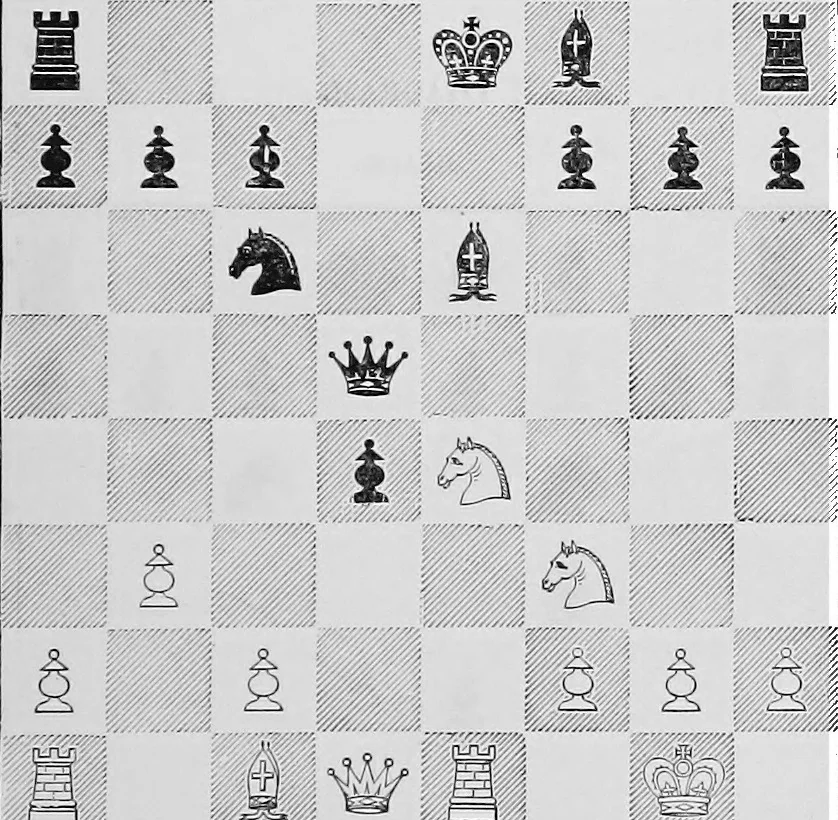 An illustration from The chess-players' manual : containing the laws of the game according to the revised code laid down by the British Chess Association in 1862, 1902, leaf 122