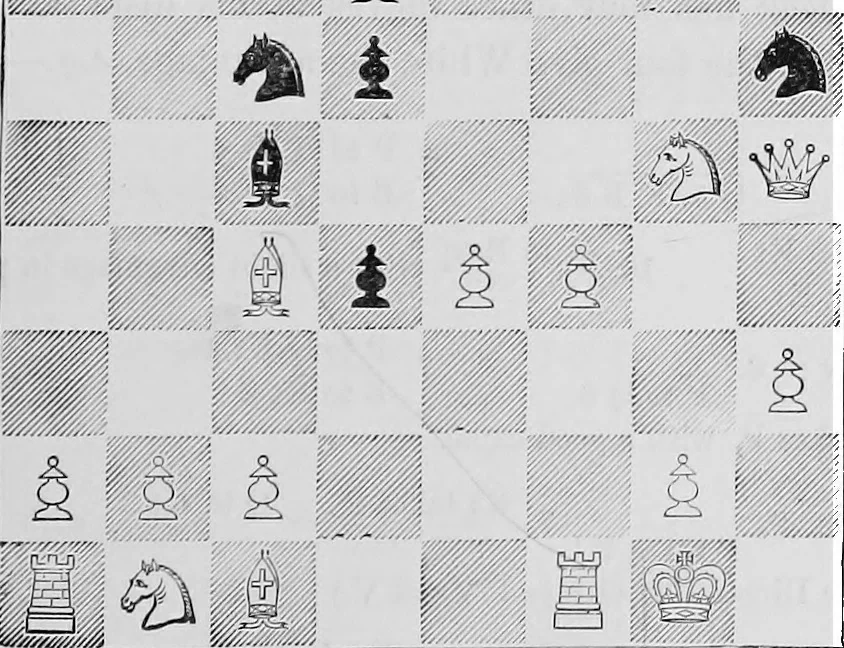 An illustration from The chess-players' manual : containing the laws of the game according to the revised code laid down by the British Chess Association in 1862, 1902, leaf 142