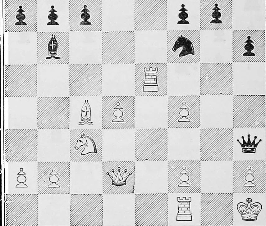 An illustration from The chess-players' manual : containing the laws of the game according to the revised code laid down by the British Chess Association in 1862, 1902, leaf 167