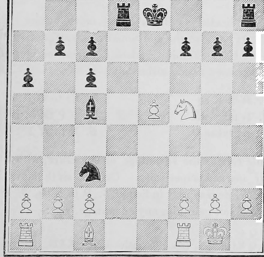 An illustration from The chess-players' manual : containing the laws of the game according to the revised code laid down by the British Chess Association in 1862, 1902, leaf 182