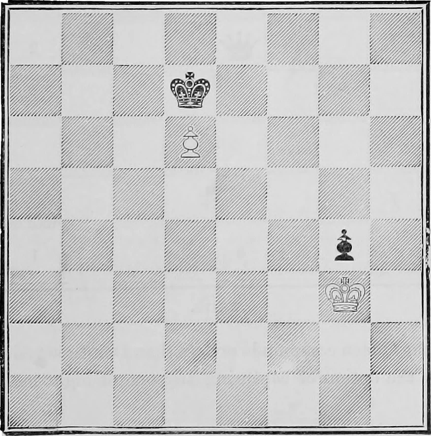 An illustration from The chess-players' manual : containing the laws of the game according to the revised code laid down by the British Chess Association in 1862, 1902, leaf 22