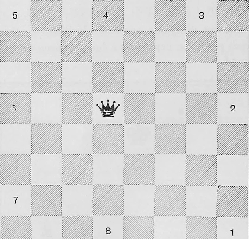 An illustration from The chess-players' manual : containing the laws of the game according to the revised code laid down by the British Chess Association in 1862, 1902, leaf 23