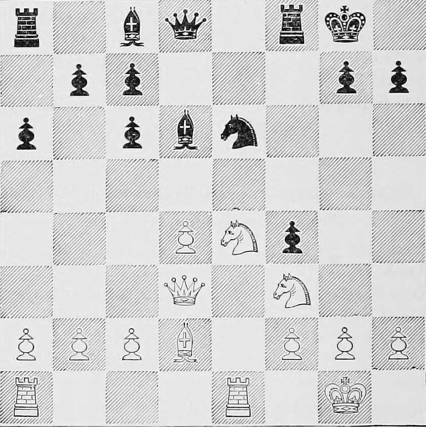 An illustration from The chess-players' manual : containing the laws of the game according to the revised code laid down by the British Chess Association in 1862, 1902, leaf 231