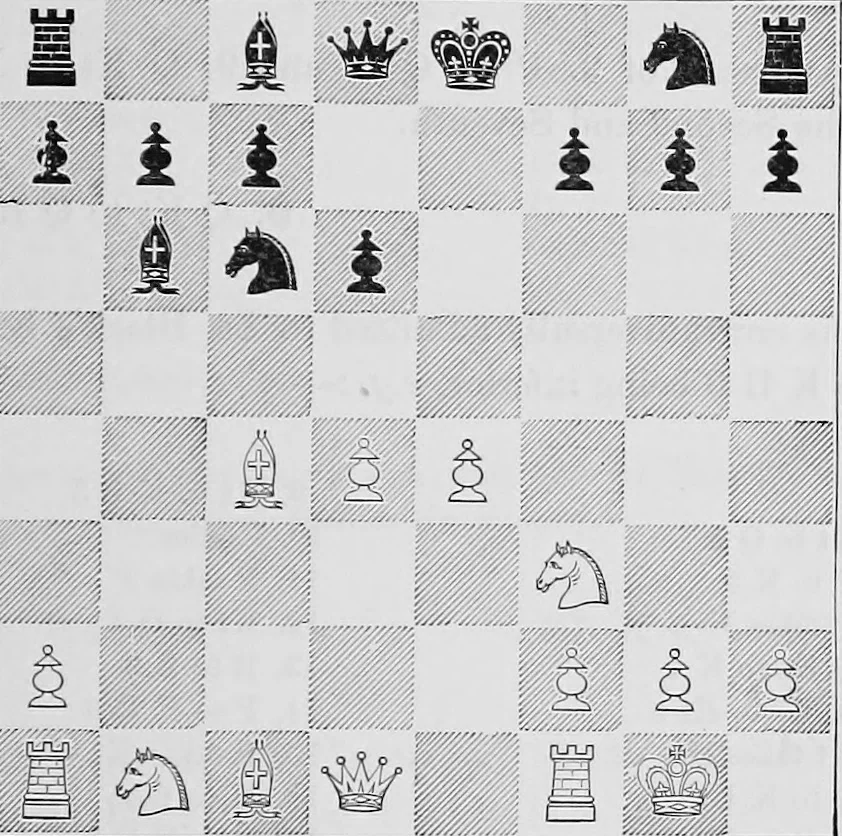 An illustration from The chess-players' manual : containing the laws of the game according to the revised code laid down by the British Chess Association in 1862, 1902, leaf 284