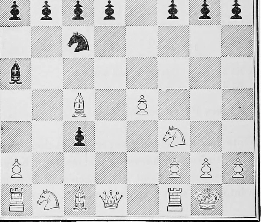 An illustration from The chess-players' manual : containing the laws of the game according to the revised code laid down by the British Chess Association in 1862, 1902, leaf 303