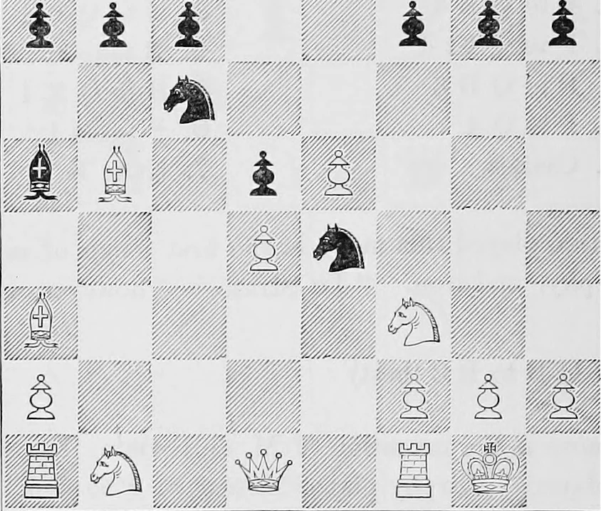 An illustration from The chess-players' manual : containing the laws of the game according to the revised code laid down by the British Chess Association in 1862, 1902, leaf 317
