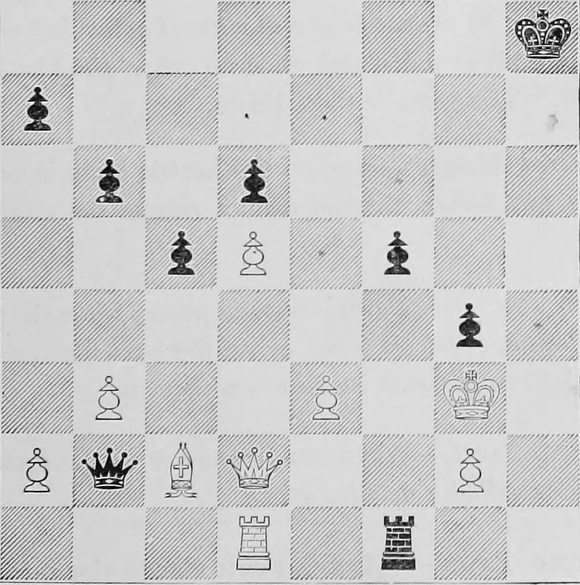 An illustration from The chess-players' manual : containing the laws of the game according to the revised code laid down by the British Chess Association in 1862, 1902, leaf 32