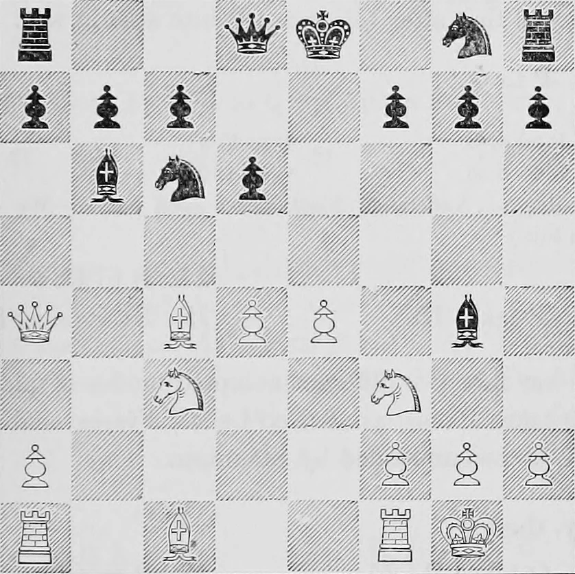 An illustration from The chess-players' manual : containing the laws of the game according to the revised code laid down by the British Chess Association in 1862, 1902, leaf 326