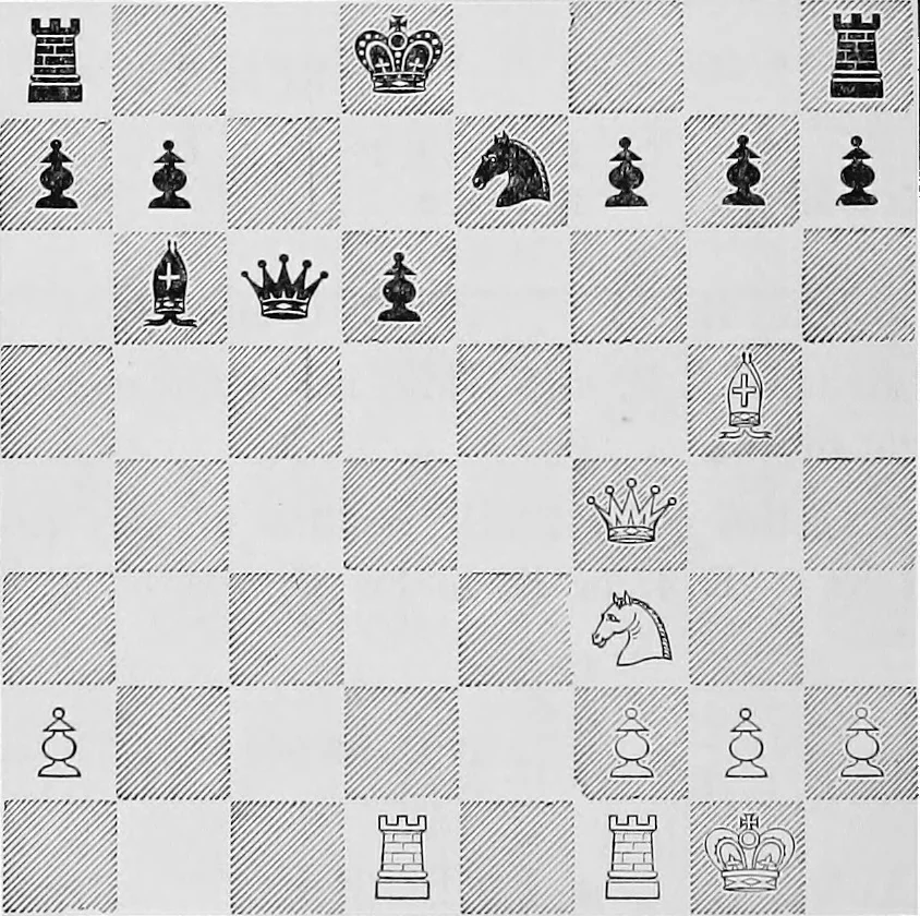 An illustration from The chess-players' manual : containing the laws of the game according to the revised code laid down by the British Chess Association in 1862, 1902, leaf 335