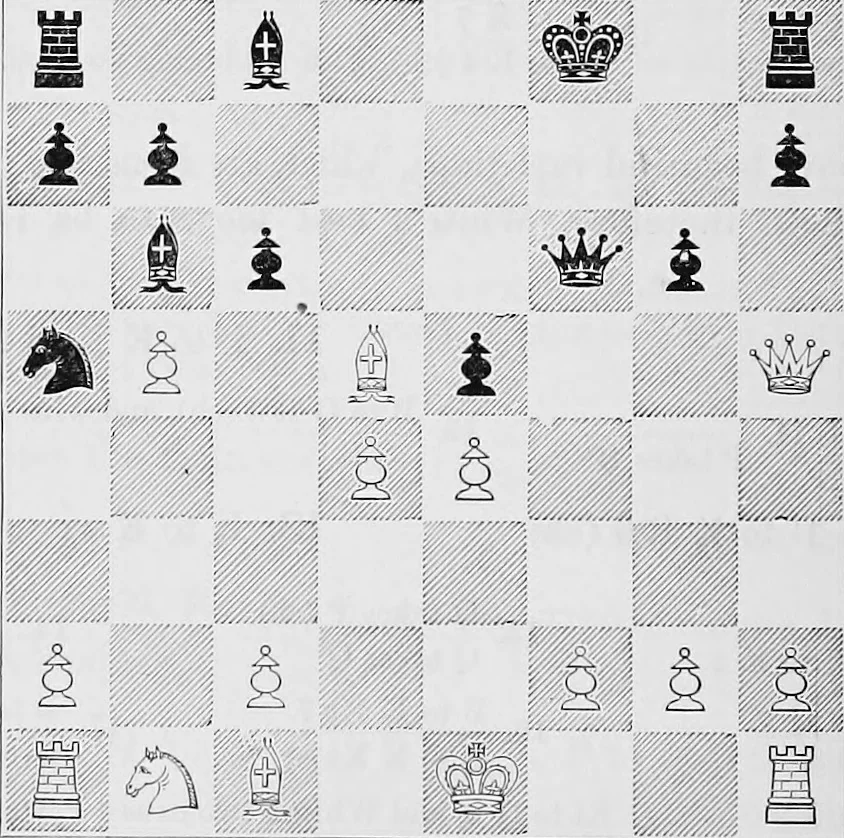 An illustration from The chess-players' manual : containing the laws of the game according to the revised code laid down by the British Chess Association in 1862, 1902, leaf 369