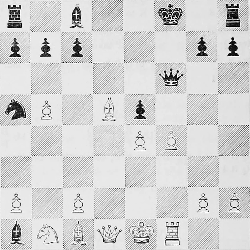 An illustration from The chess-players' manual : containing the laws of the game according to the revised code laid down by the British Chess Association in 1862, 1902, leaf 371