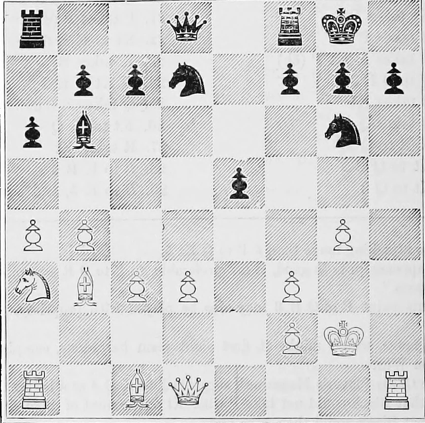 An illustration from The chess-players' manual : containing the laws of the game according to the revised code laid down by the British Chess Association in 1862, 1902, leaf 383