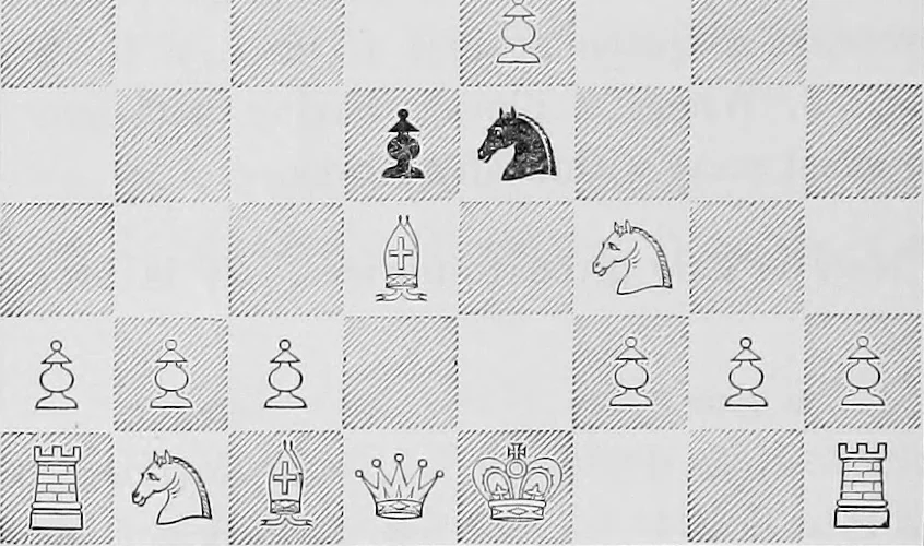 An illustration from The chess-players' manual : containing the laws of the game according to the revised code laid down by the British Chess Association in 1862, 1902, leaf 39