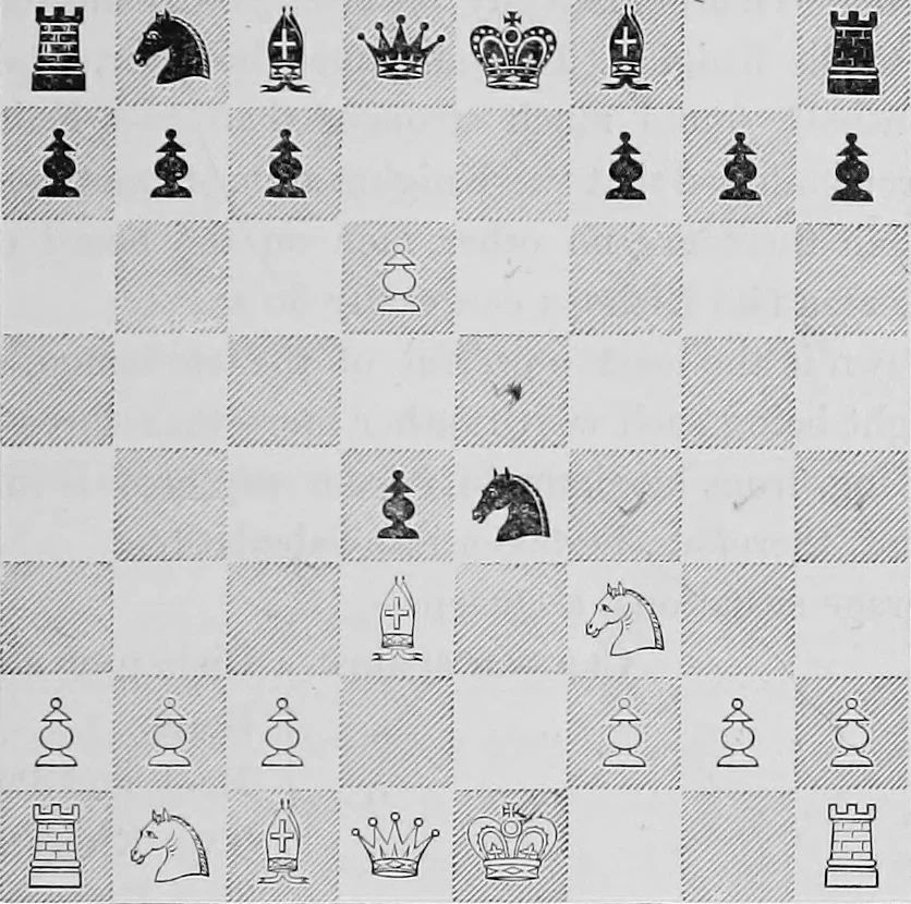 An illustration from The chess-players' manual : containing the laws of the game according to the revised code laid down by the British Chess Association in 1862, 1902, leaf 40
