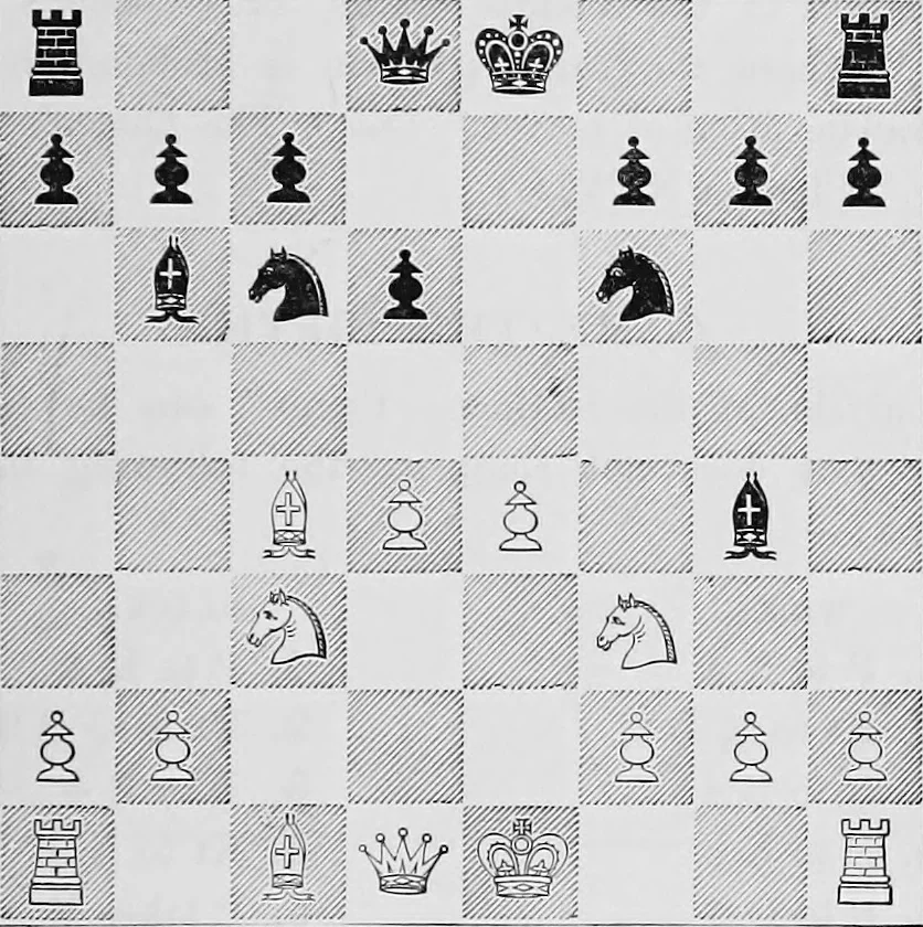 An illustration from The chess-players' manual : containing the laws of the game according to the revised code laid down by the British Chess Association in 1862, 1902, leaf 402
