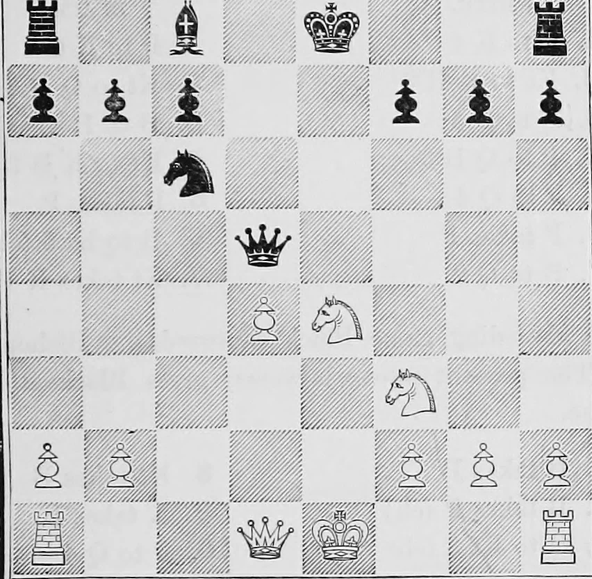 An illustration from The chess-players' manual : containing the laws of the game according to the revised code laid down by the British Chess Association in 1862, 1902, leaf 404