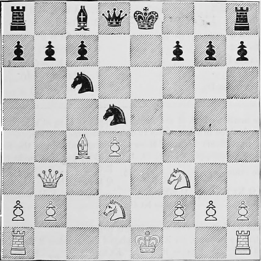 An illustration from The chess-players' manual : containing the laws of the game according to the revised code laid down by the British Chess Association in 1862, 1902, leaf 410