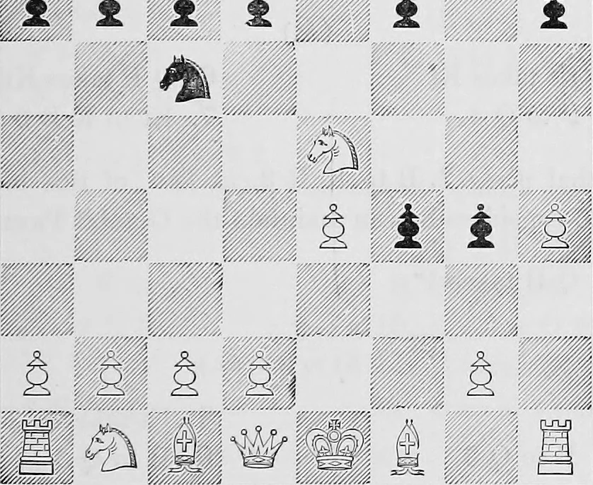 An illustration from The chess-players' manual : containing the laws of the game according to the revised code laid down by the British Chess Association in 1862, 1902, leaf 462